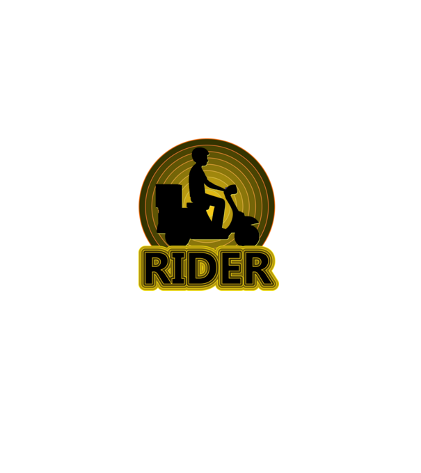 RIDER, motoros futár minta szürke pólón