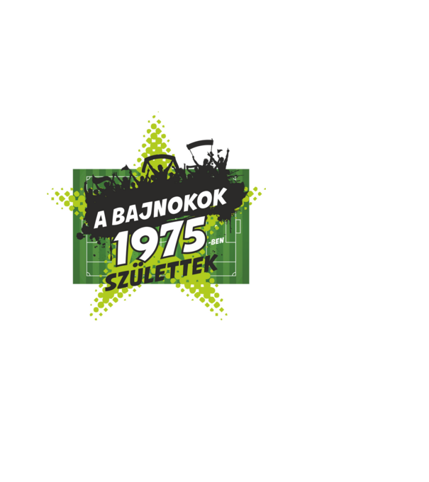 A BAJNOKOK 1975-BEN SZÜLETTEK SZÜLINAPI FOCIS MINTA minta világoskék pólón