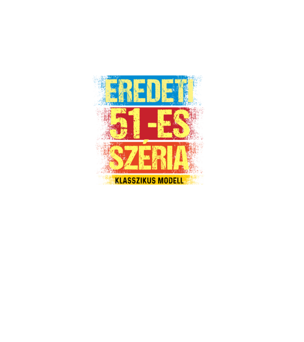 EREDEDI 51-ES SZÉRIA KLASSZKUS MODELL, RETRO SZÜLETÉSNAP minta fekete pólón