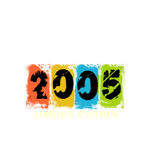 grunge évszám, limited edition felirattal, születésnapi dátum, 2005 minta fekete pólón