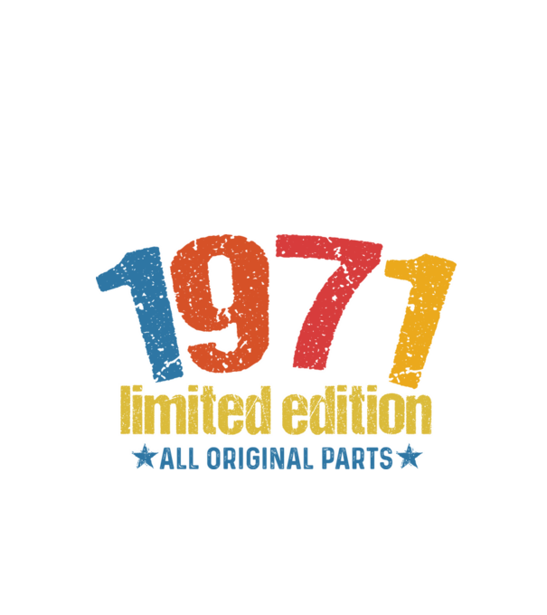 1971 limited edition ,all original parts, retro születésnapi évszám minta fekete pólón