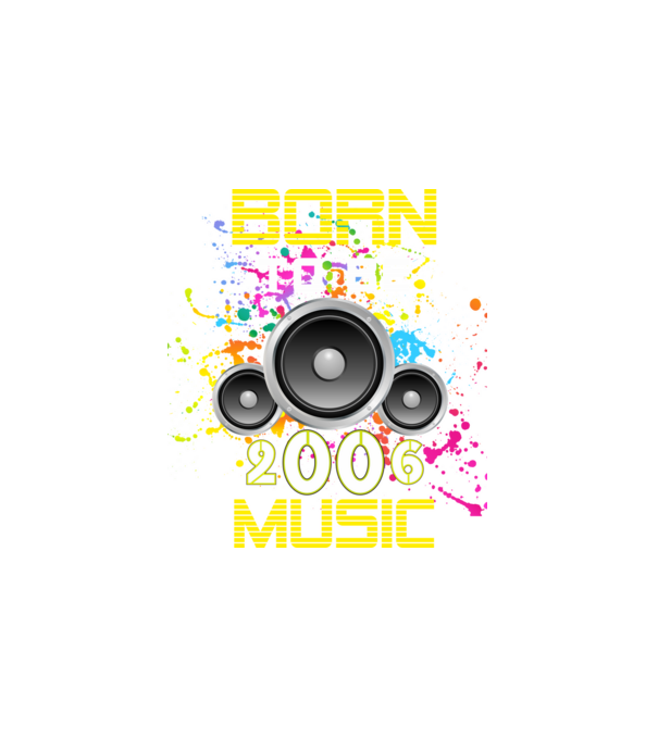 born to be music 2006-ben született, születésnapi póló minta fehér pólón