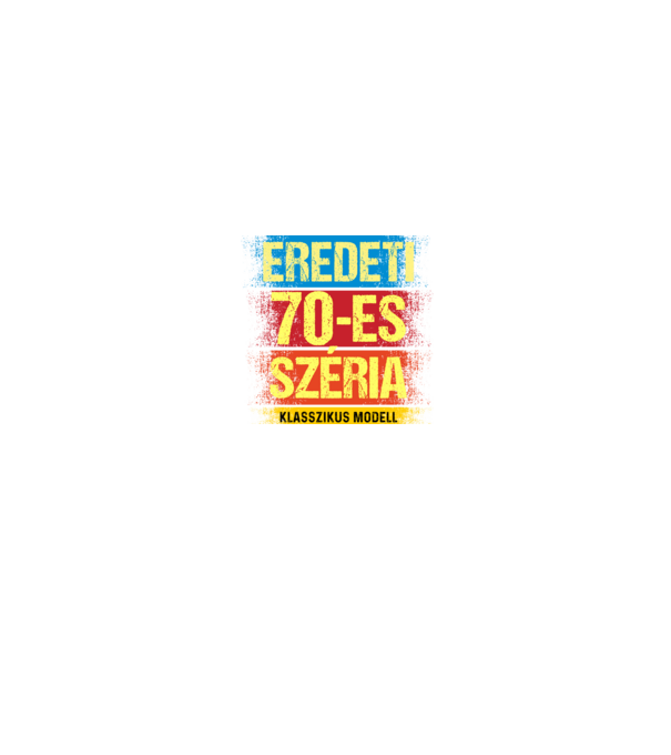 EREDEDI 70-ES SZÉRIA KLASSZKUS MODELL, RETRO SZÜLETÉSNAP minta fekete pólón