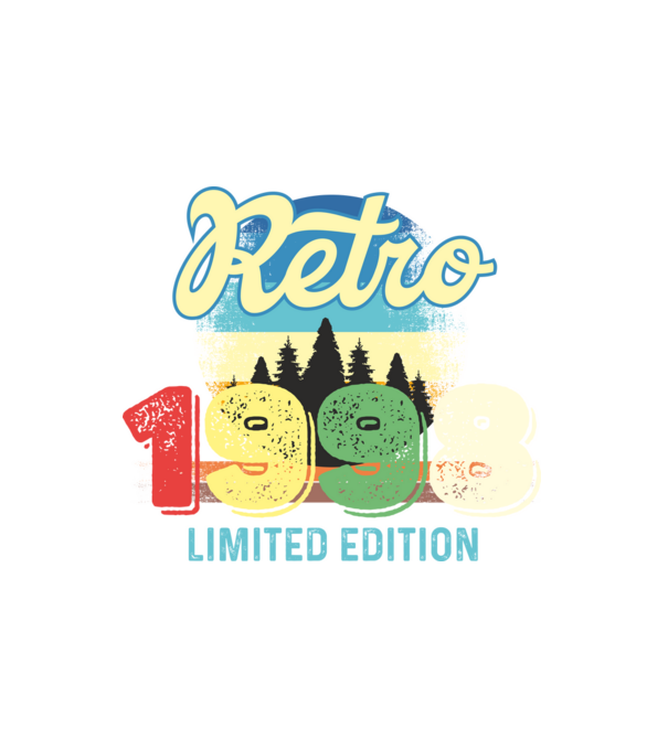retro évszám, limited edition, 1998-ban születetteknek minta fehér pólón