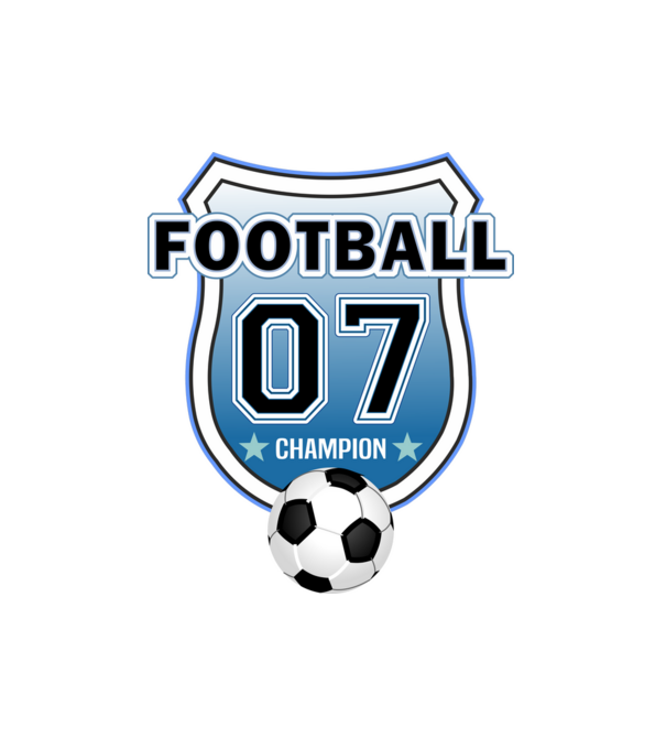 football champion focistás szülinapi embléma 7 éves minta fehér pólón
