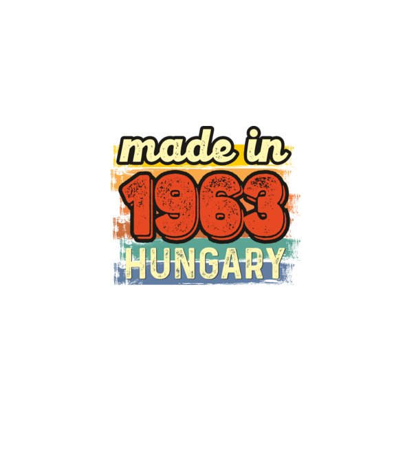 made in hungary felirat, retro évszám, grunge stílus, 1963 minta szürke pólón