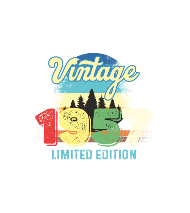 vintage évszám, limited edition, 1957-ben születetteknek minta fehér pólón