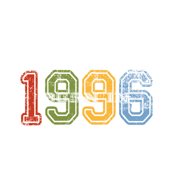 born in 1996 születésnapi felirat minta fehér pólón