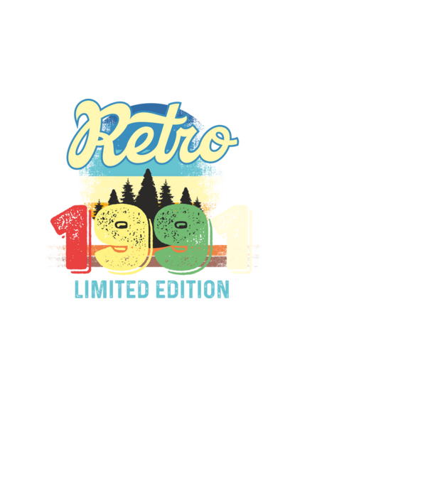 retro évszám, limited edition, 1991-ben születetteknek minta fehér pólón