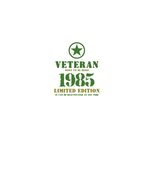 VETERAN, BORN TO BE HERO, SZÜLETÉSNAPI ÉVSZÁM FELIRATTAL 1985 minta királykék pólón