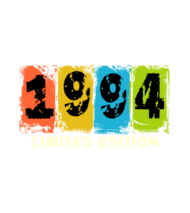 grunge évszám, limited edition felirattal, születésnapi dátum, 1994 minta fehér pólón