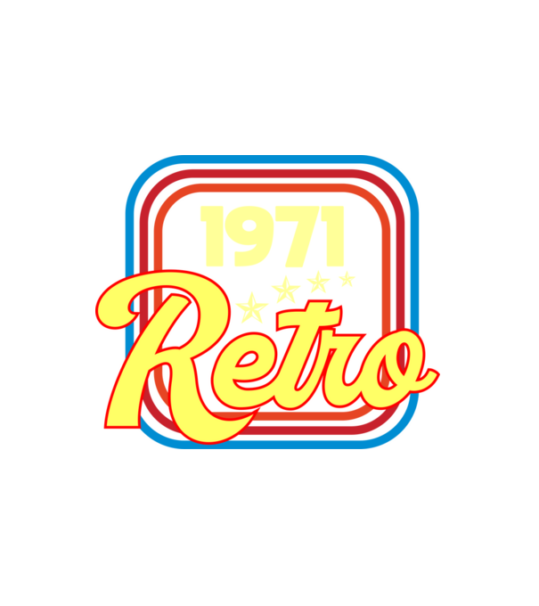 retro születésnapi felirat dátummal 1971 minta fehér pólón
