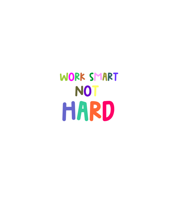 WORK SMART NOT HARD minta fekete pólón