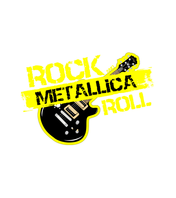 rock and roll gitár METALLICA minta fehér pólón