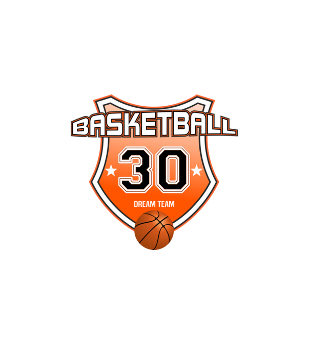 Basketball , kosárlabda mezszám. születésnap szülinapi logó 30 éves minta fehér pólón