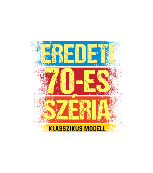 EREDEDI 70-ES SZÉRIA KLASSZKUS MODELL, RETRO SZÜLETÉSNAP minta homokszín pólón