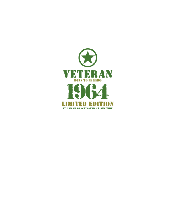 VETERAN, BORN TO BE HERO, SZÜLETÉSNAPI ÉVSZÁM FELIRATTAL 1964 minta királykék pólón