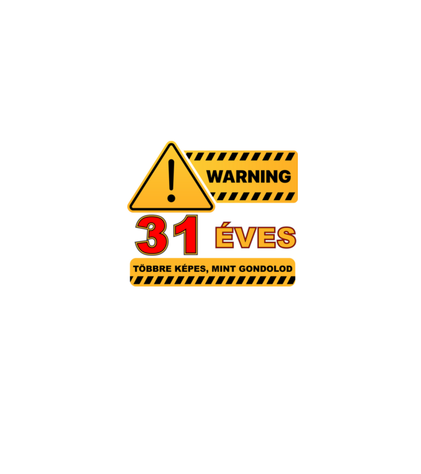 WARNING, 31 ÉVES TÖBBRE KÉPES, MIT GONDOLOD minta homokszín pólón