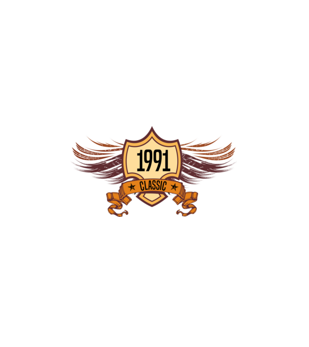 classic szülinapi embléma 1991 minta fehér pólón