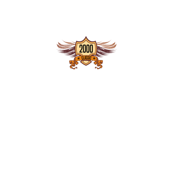 classic szülinapi embléma 2000 minta fekete pólón