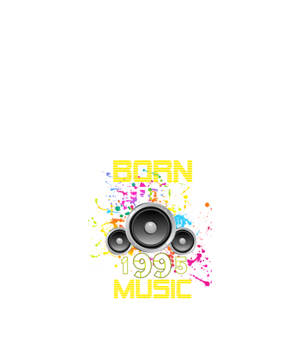 born to be music 1995-ben született, zenés születésnapi póló minta fehér pólón