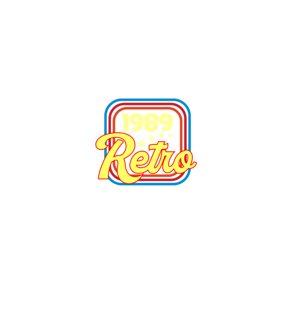 retro születésnapi felirat dátummal 1989 minta királykék pólón