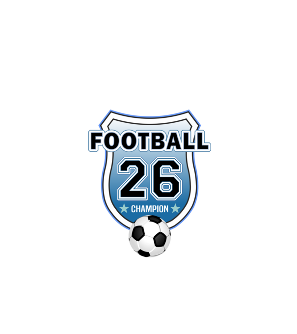 football champion focistás szülinapi embléma 26 éves minta fehér pólón