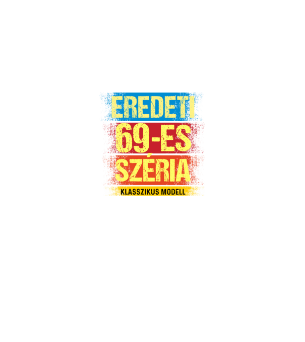 EREDEDI 69-ES SZÉRIA KLASSZKUS MODELL, RETRO SZÜLETÉSNAP minta királykék pólón