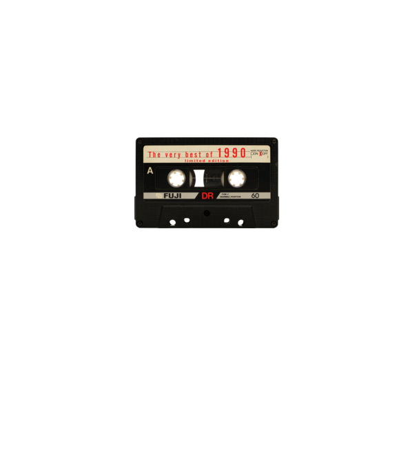 retro audio kazetta, best of the year, születésnapi magnókazetta, 1990 minta fehér pólón