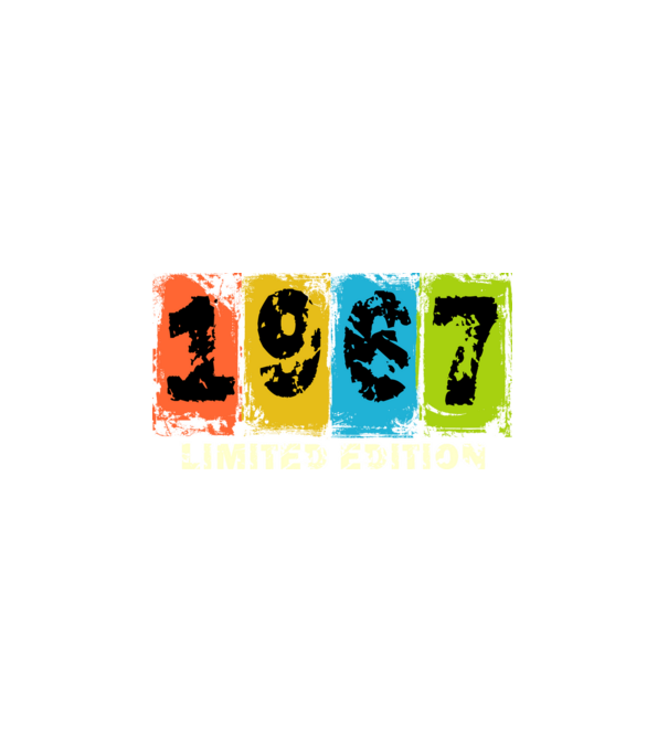 grunge évszám, limited edition felirattal, születésnapi dátum, 1967 minta fehér pólón