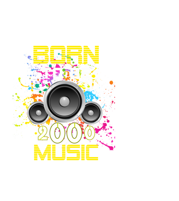 born to be music 2000-ben született minta fekete pólón