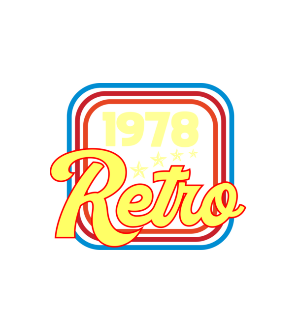 retro születésnapi felirat dátummal 1978 minta fehér pólón