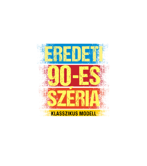 EREDEDI 90-ES SZÉRIA KLASSZKUS MODELL, RETRO SZÜLETÉSNAP minta fekete pólón