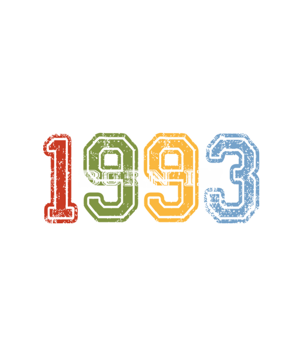 born in 1993 születésnapi felirat minta fehér pólón