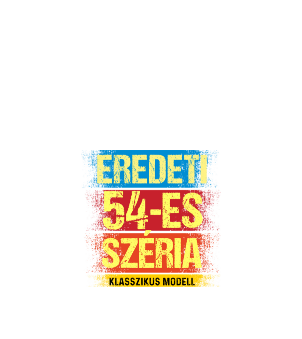 EREDEDI 54-ES SZÉRIA KLASSZKUS MODELL, RETRO SZÜLETÉSNAP minta fekete pólón