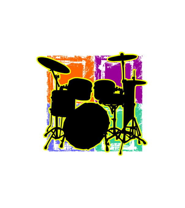 drum set, dobfelszerelés grunge minta fehér pólón