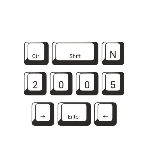 születésnapi dátum, évszám, számítógép billenytűzet, laptop, enter,2005 minta fehér pólón