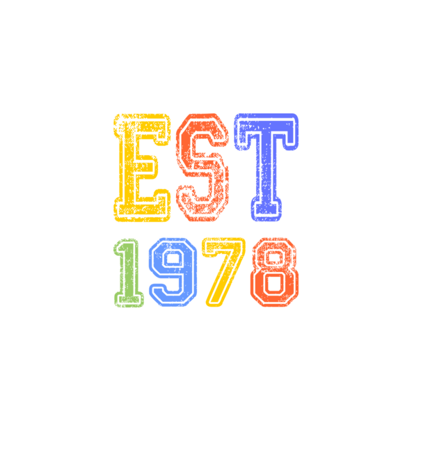 EST 1978 , alapítva 1978-ban, születlésnapi felirat 1978-ban születetteknek, gunge stílus minta sötétkék pólón