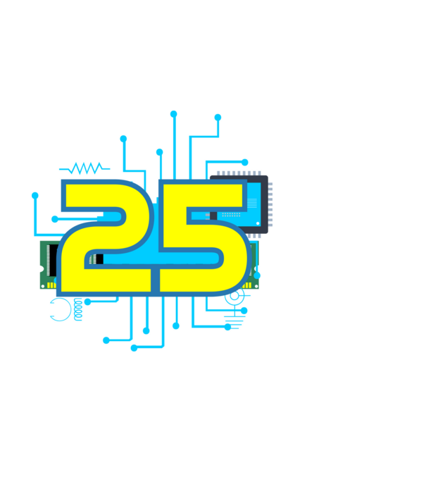 microchip szülinap 25 éves minta fehér pólón