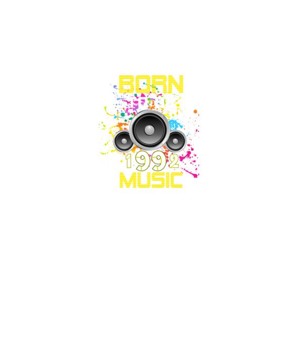 born to be music 1992-ben született, zenés születésnapi minta minta fekete pólón