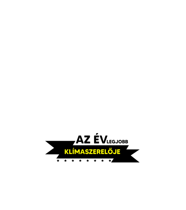 AZ ÉV LEGJOBB KLÍMASZERELŐJE minta fehér pólón