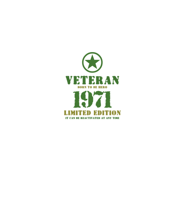 VETERAN, BORN TO BE HERO, SZÜLETÉSNAPI ÉVSZÁM FELIRATTAL 1971 minta szürke pólón