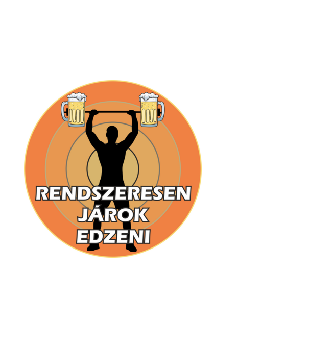 RENDSZERESEN JÁROK EDZENI, SÖRÖZŐS minta fekete pólón