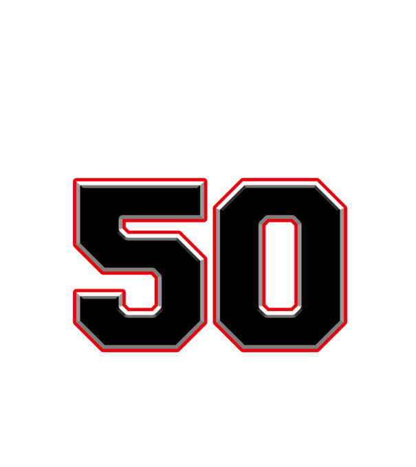 sorszám,mezszám,szám, ötvenes, ötven, 50 minta fehér pólón