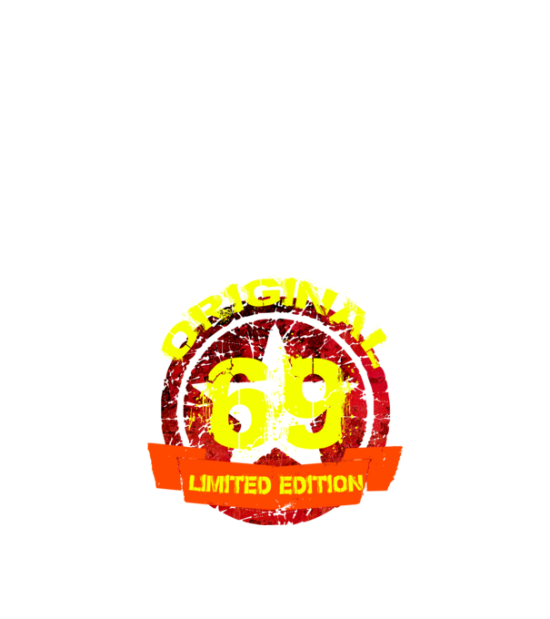 original limited edition 69 éves, születésnap minta fekete pólón