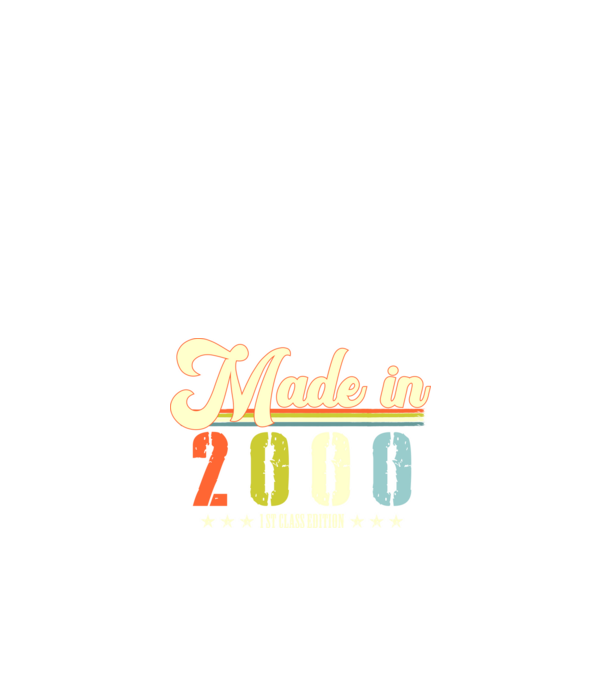 made in 2000, 1st class edition, születésnap, 2000-ben készült minta fehér pólón