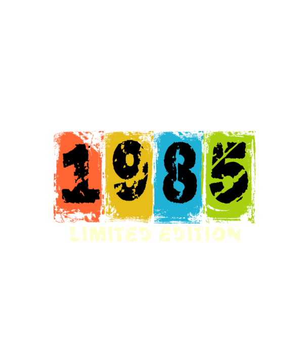 grunge évszám, limited edition felirattal, születésnapi dátum, 1985 minta fekete pólón