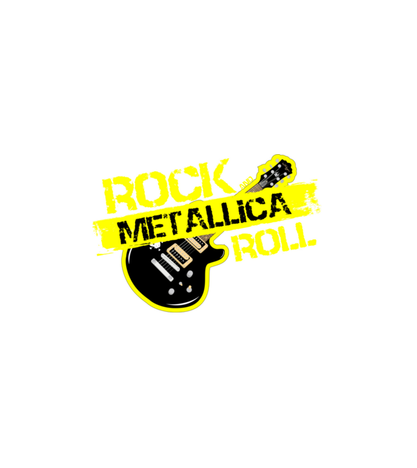 rock and roll gitár METALLICA minta fehér pólón
