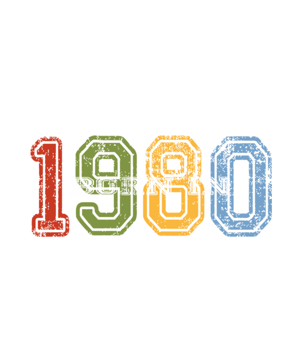 born in 1980 születésnapi felirat minta fehér pólón