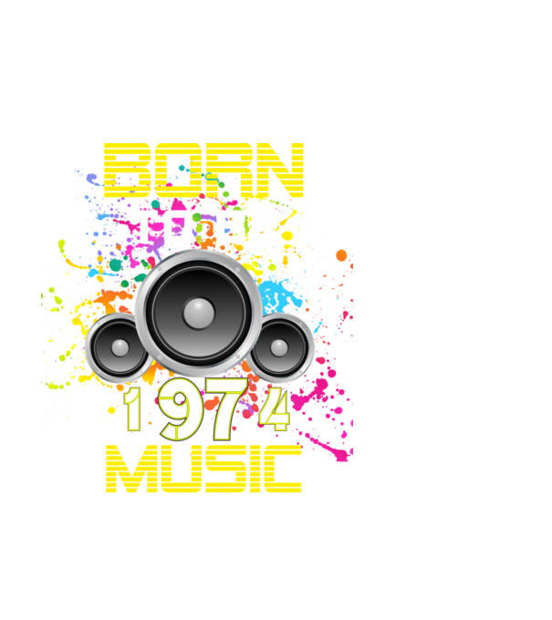 born to be music 1974-ben született minta fehér pólón